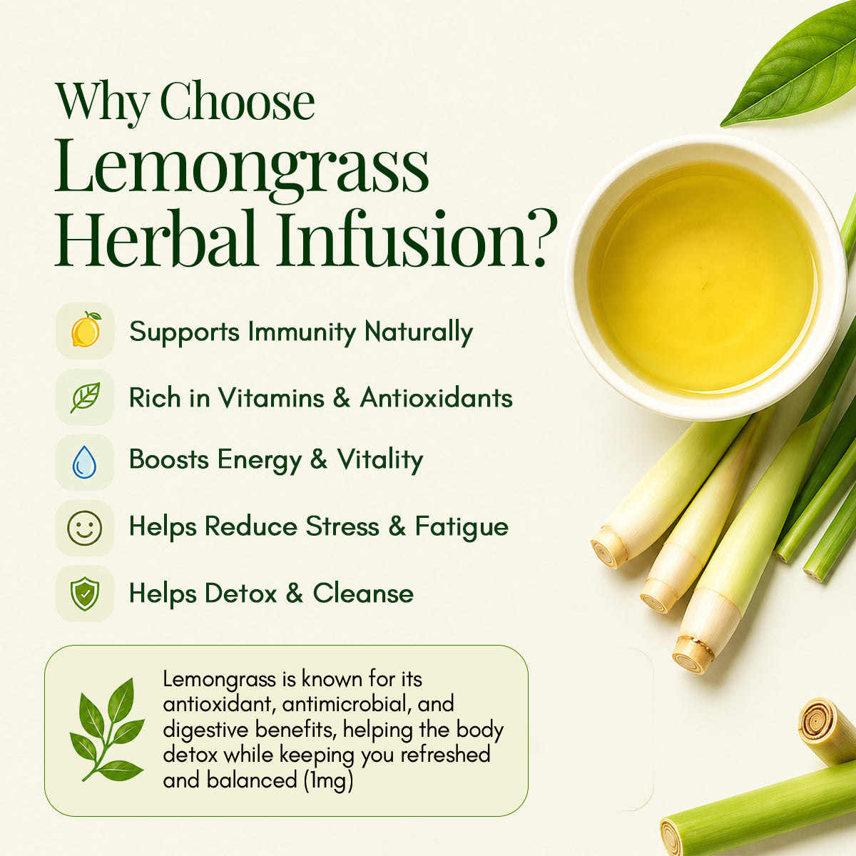 Vansam – Lemongrass Herbal Infusion | Refreshing Herbal Blend for Digestion, Detox & Immunity | 100gm Loose Leaf