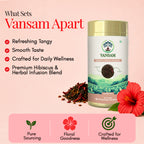 Vansam – Hibiscus Herbal Infusion | Antioxidant-Rich Herbal Blend for Heart Health & Detox | Caffeine-Light | 100gm Loose Leaf