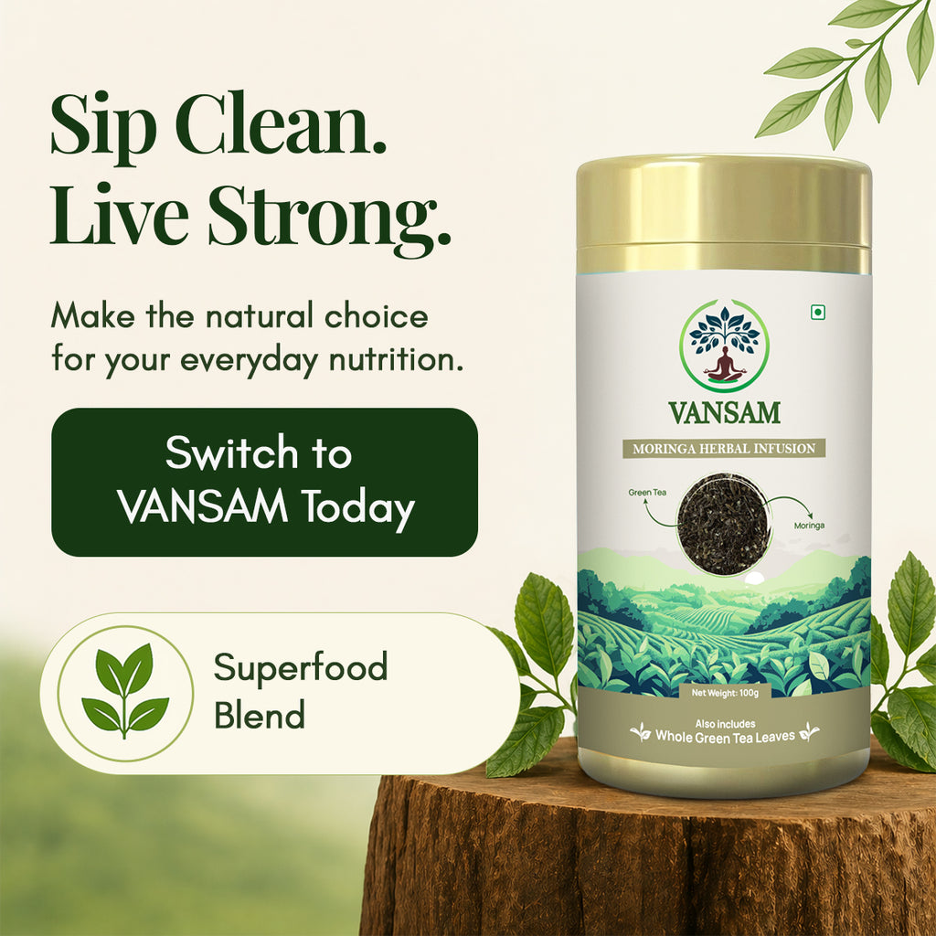 Vansam – Moringa Herbal Infusion | Herbal Infusion | Rich in Antioxidants | Boosts Immunity & Metabolism | 100gm Loose Leaf